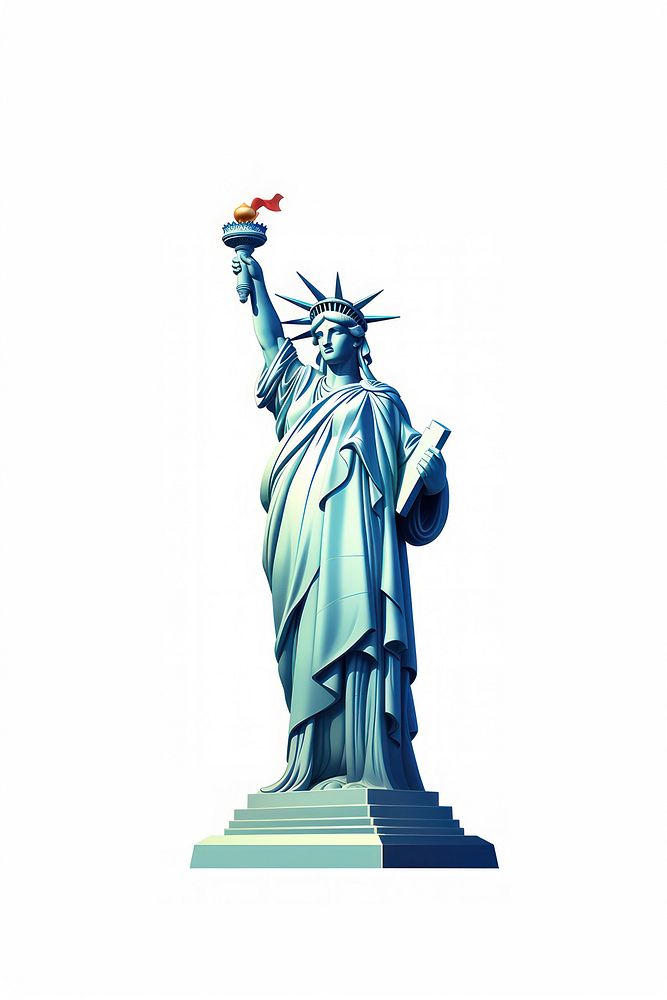 New york statue sculpture cartoon. AI generated Image by rawpixel.