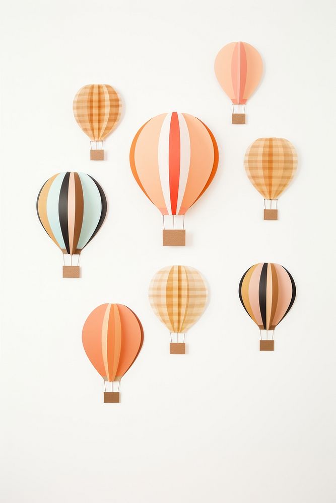 Hot air balloons aircraft white background transportation. AI generated Image by rawpixel.