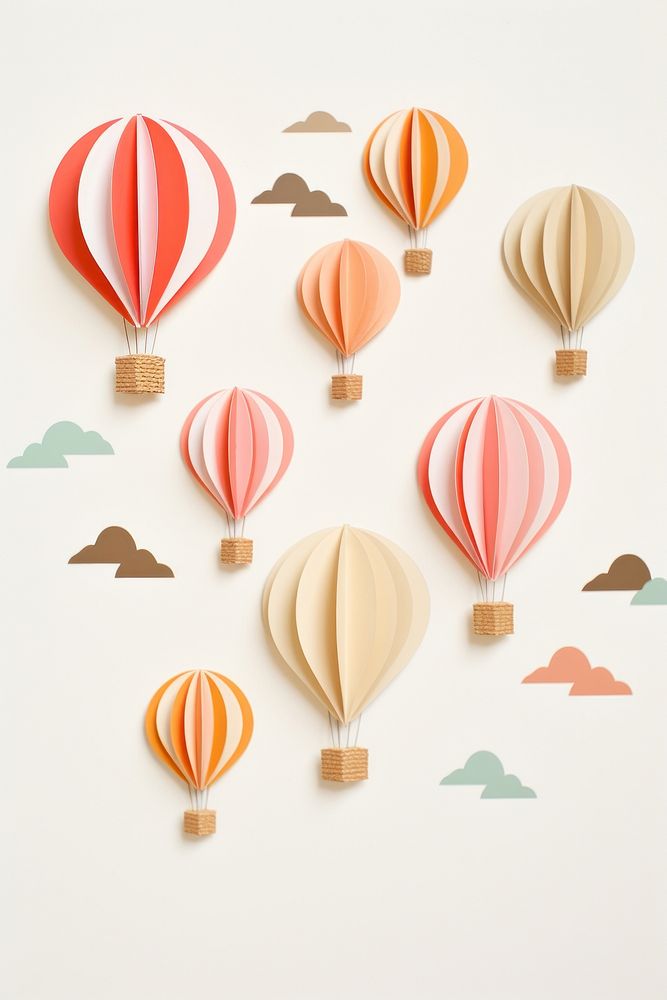 Hot air balloons craft paper transportation. AI generated Image by rawpixel.