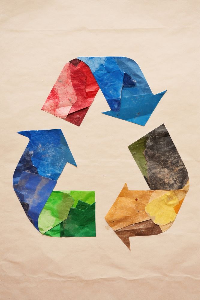 Recycle symbol paper art. AI generated Image by rawpixel.
