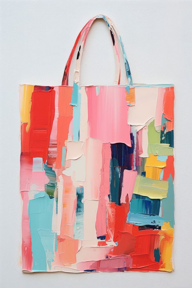 Shopping bag art handbag paint. AI generated Image by rawpixel.