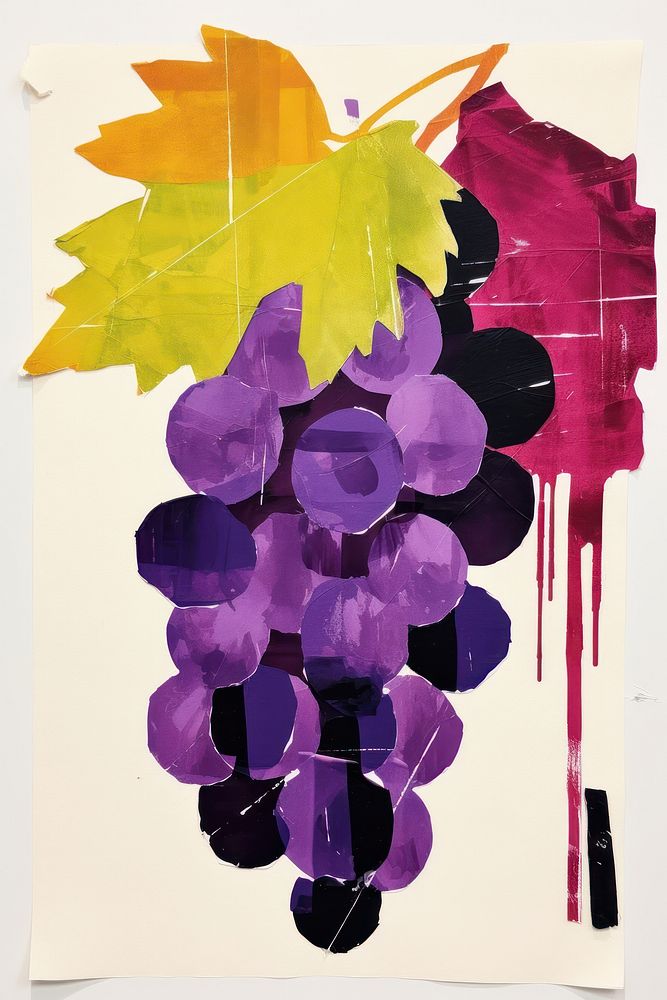 Grape grapes art painting. AI generated Image by rawpixel.