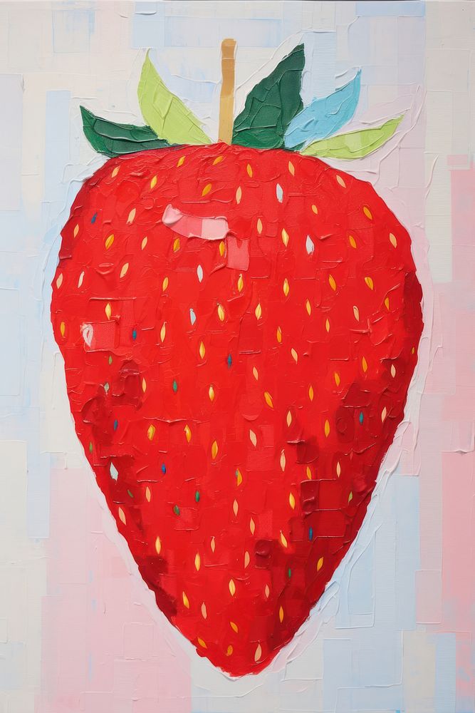 Strawberry strawberry art painting. AI generated Image by rawpixel.