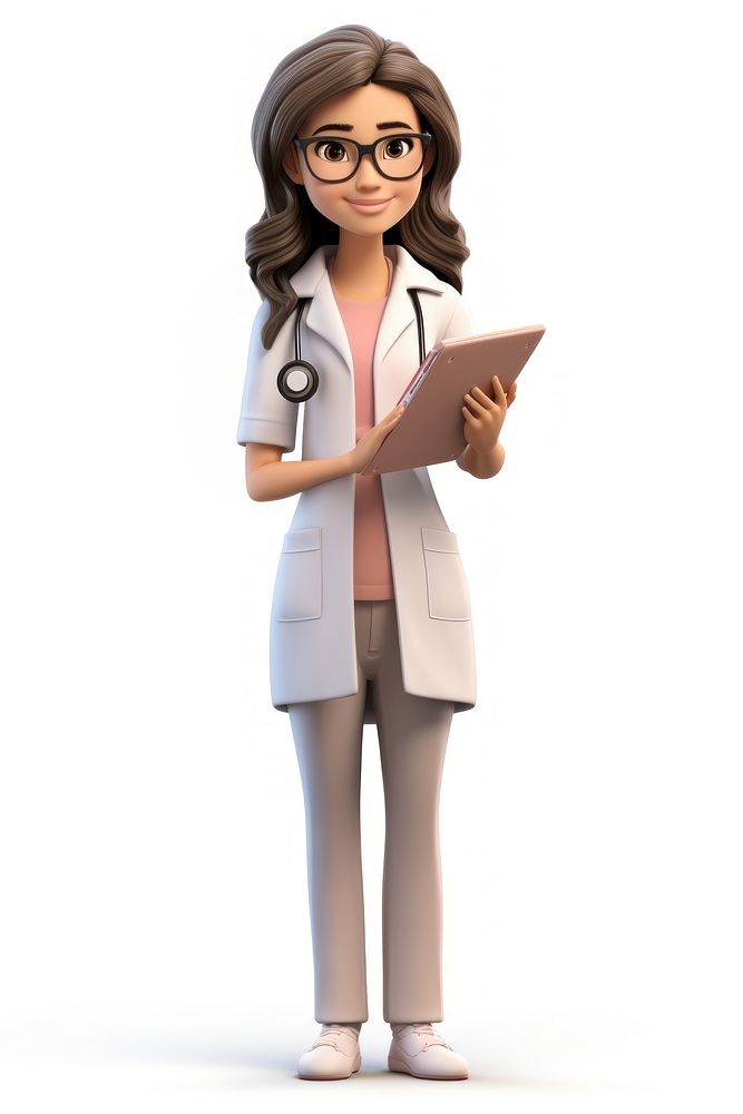 Women healthcare cartoon adult white background. AI generated Image by rawpixel.