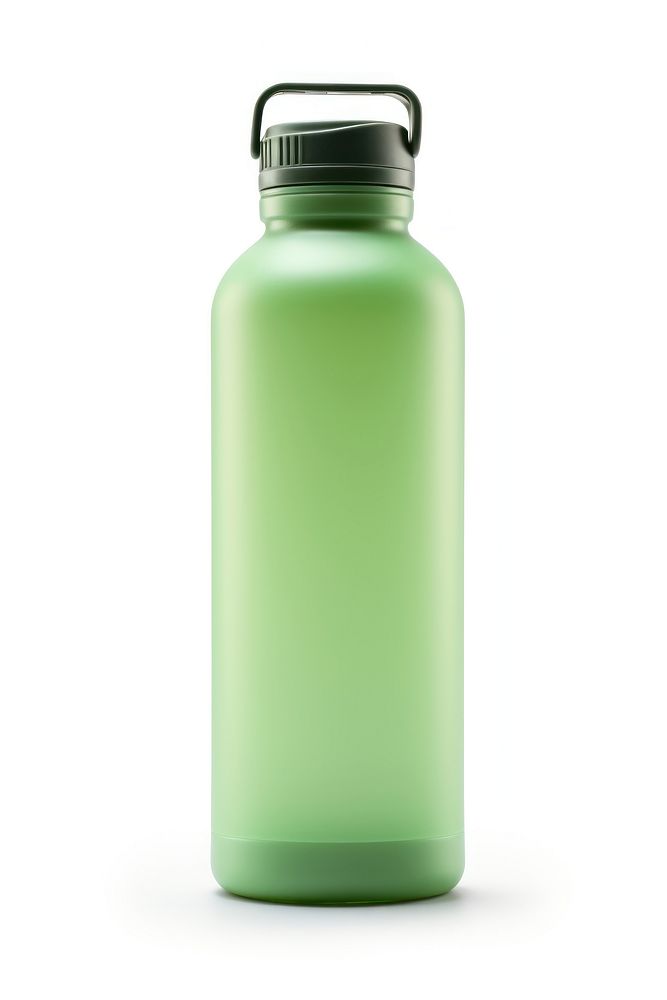 Frosted green drinking bottle white background refreshment drinkware. AI generated Image by rawpixel.
