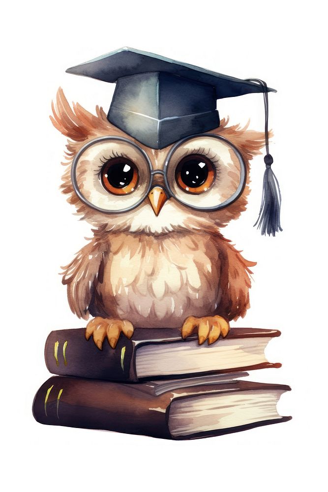 Owl book publication graduation. AI generated Image by rawpixel.