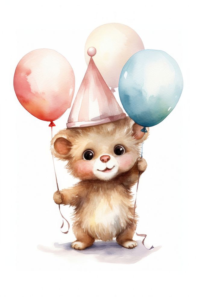 Animal balloon mammal party. AI generated Image by rawpixel.