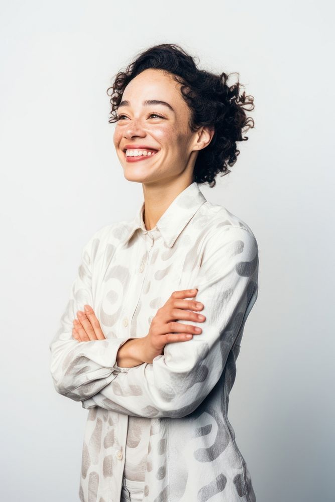 Woman standing portrait smiling. AI generated Image by rawpixel.
