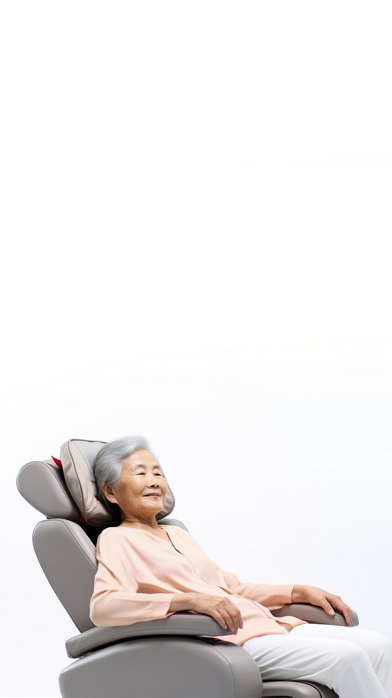 Eldery asian female furniture sitting adult. AI generated Image by rawpixel.
