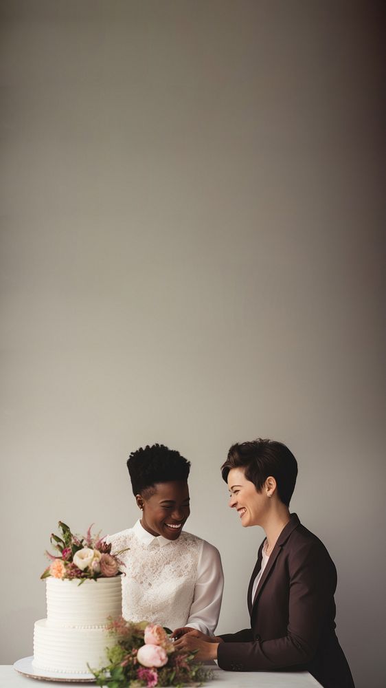 Diversity couple portrait wedding adult. AI generated Image by rawpixel.