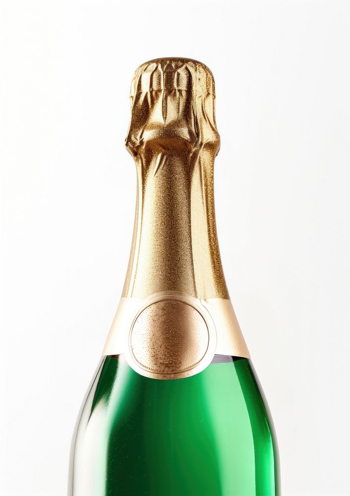 Champagne bottle drink green. AI generated Image by rawpixel.