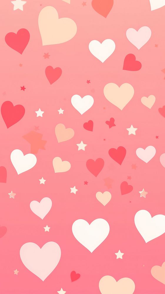 Cute wallpaper background backgrounds heart pink. AI generated Image by rawpixel.