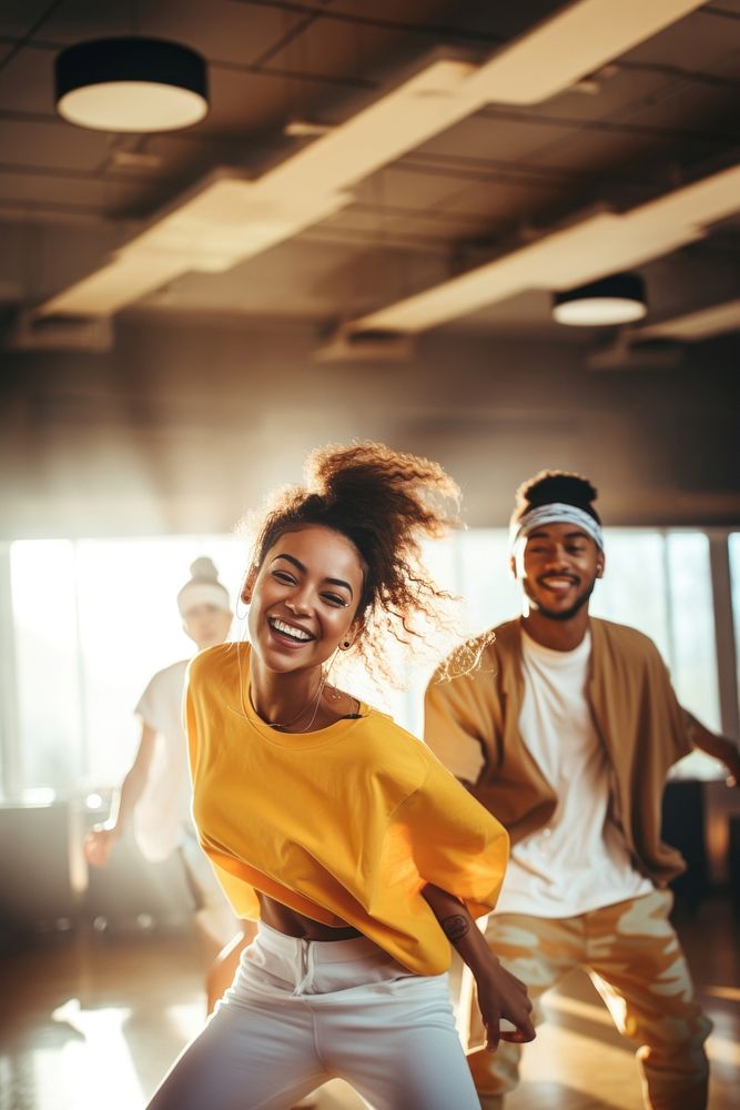 Dancing female adult happy. 