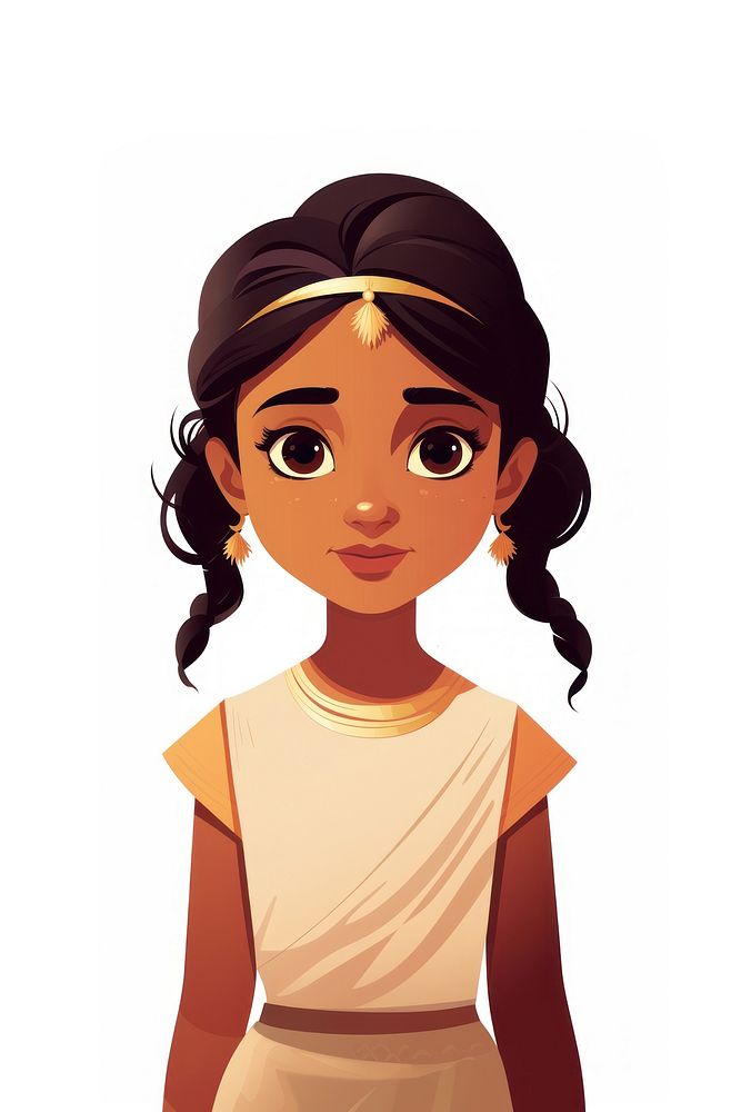 Indian kid cartoon adult white background. AI generated Image by rawpixel.