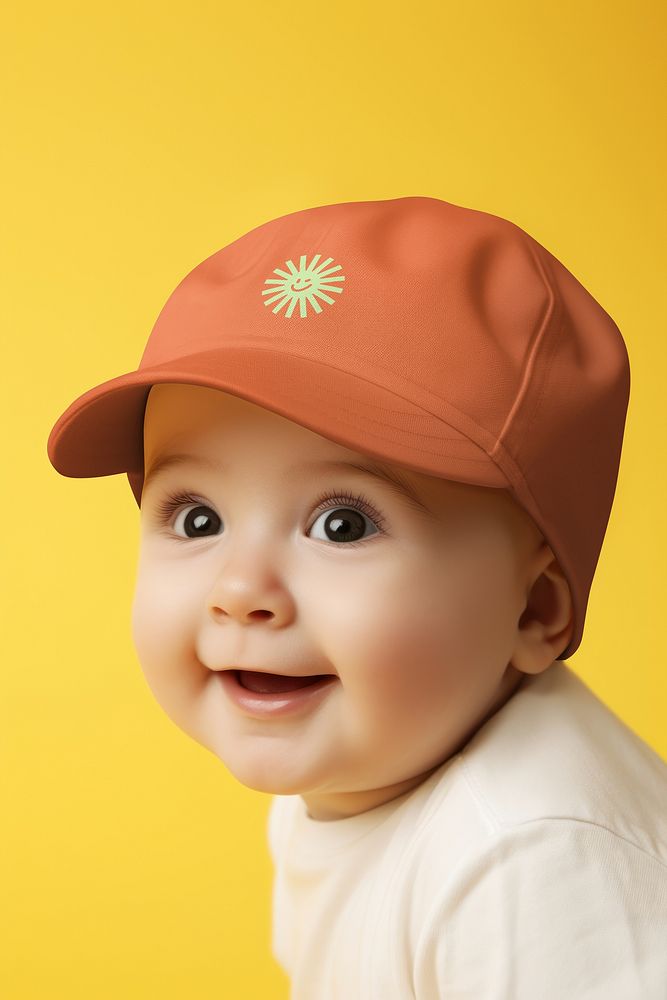 Baby wearing baseball cap