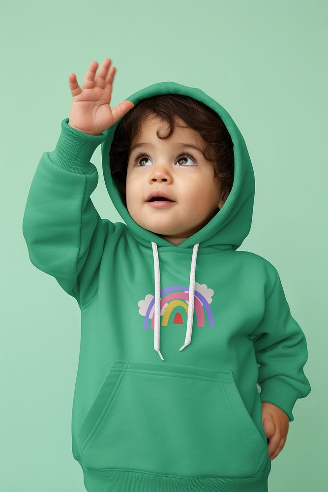 Toddlers' hoodie mockup, winter apparel psd