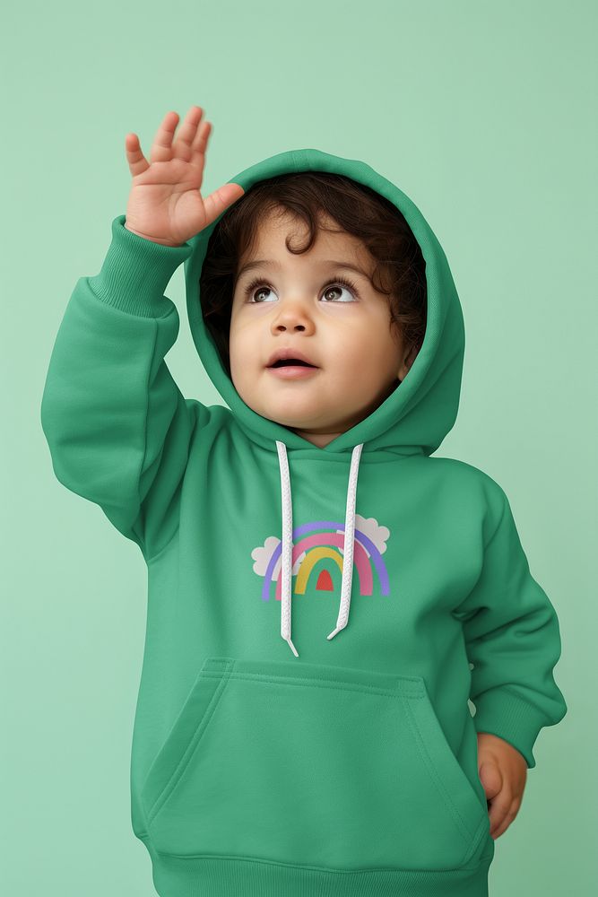 Green toddlers' hoodie, winter apparel