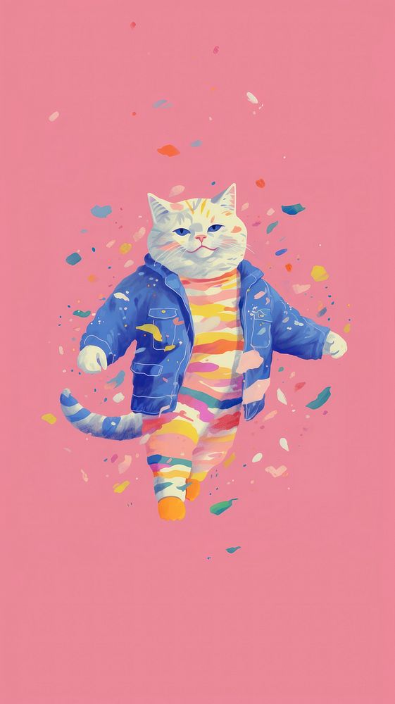 Cat wiht Flopping Fish Toy art animal mammal. AI generated Image by rawpixel.