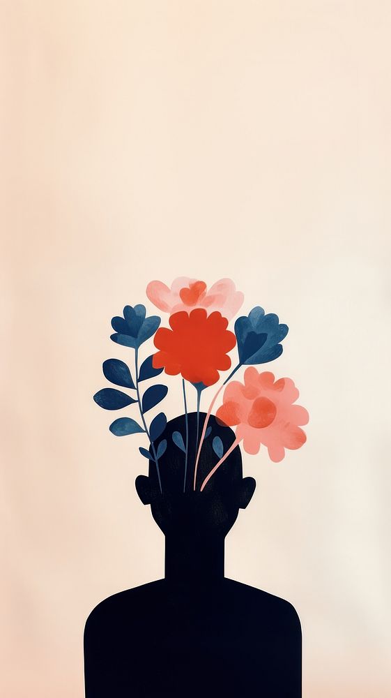 Flower art silhouette plant. AI generated Image by rawpixel.