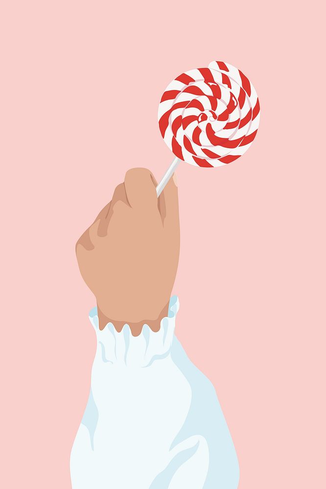Candy lollipop, aesthetic illustration vector