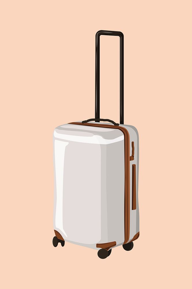 Suitcase, aesthetic illustration vector