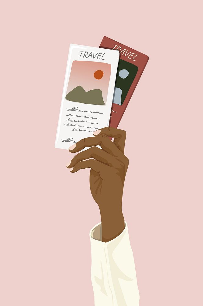 Travel guide, aesthetic illustration, design resource