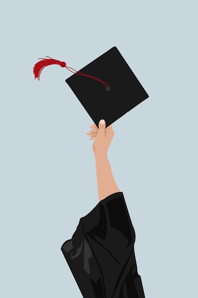 Graduation cap, aesthetic illustration, design resource