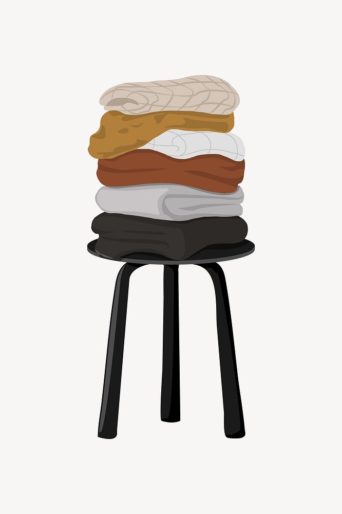 Laundry stool, aesthetic illustration vector