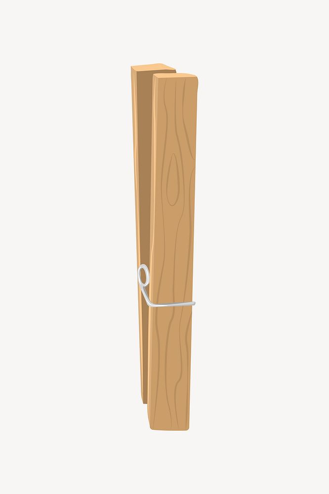 Wooden peg, aesthetic illustration vector