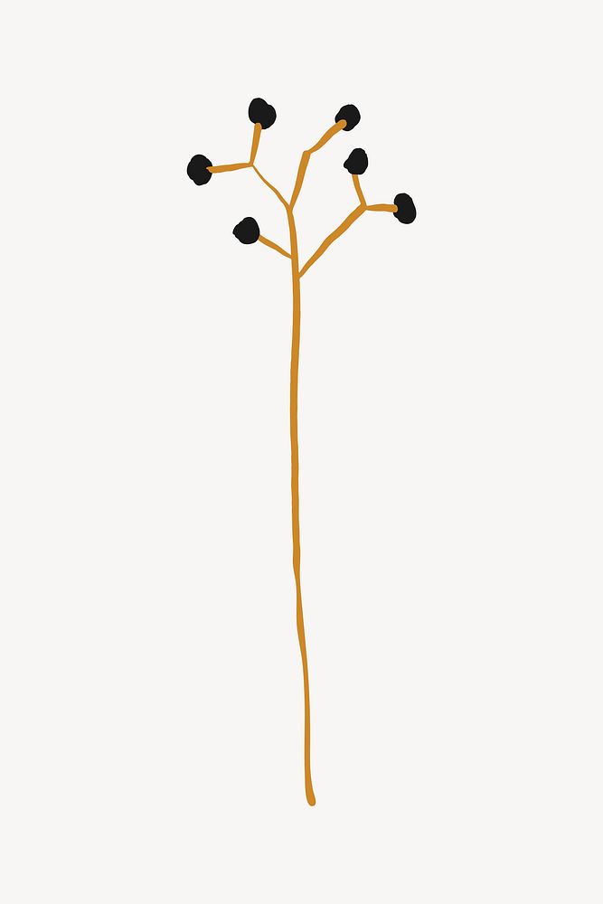 Doodle branch, aesthetic illustration design element 