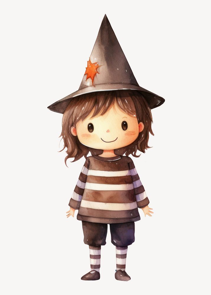 Little wizard boy, watercolor illustration