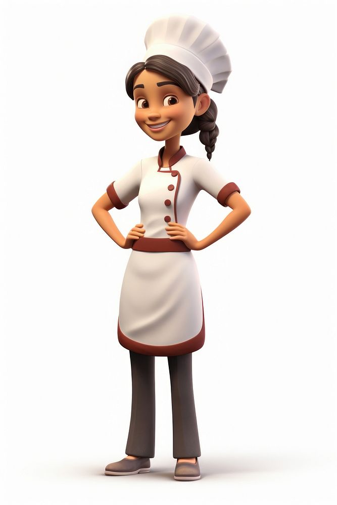 Chef woman figurine smiling cartoon. AI generated Image by rawpixel.