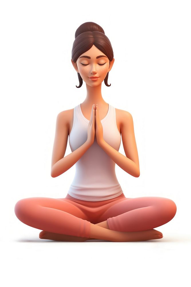 Yoga sitting cartoon sports. AI generated Image by rawpixel.