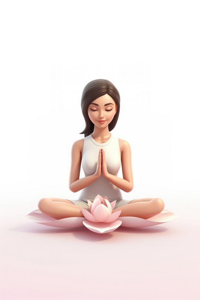 Yoga cartoon adult woman. AI generated Image by rawpixel.