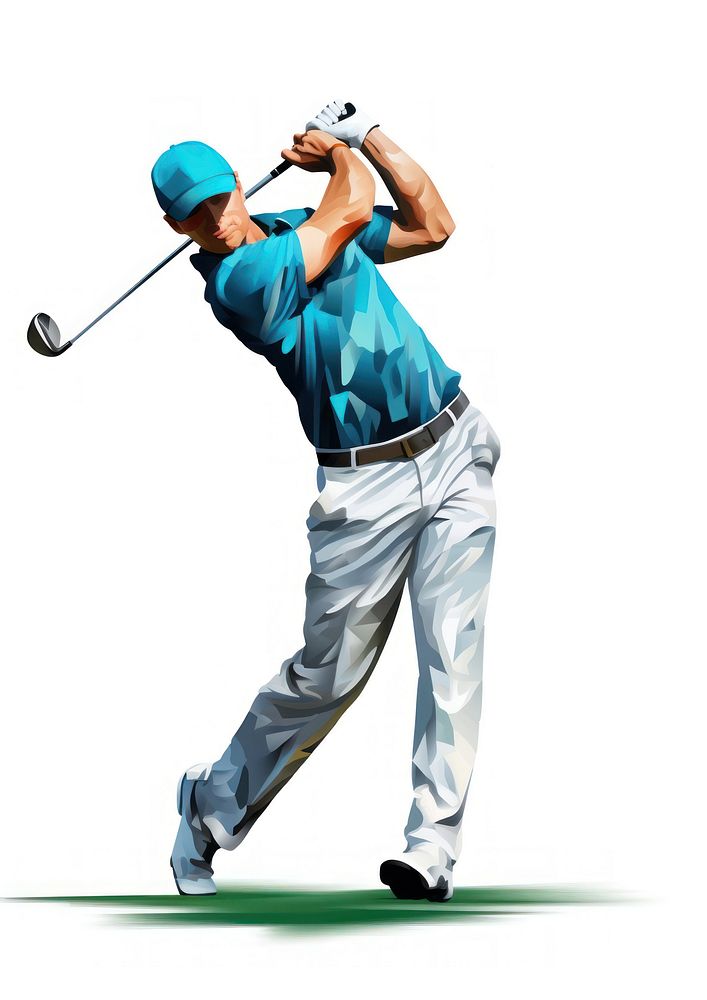 Golf player sports adult white background. AI generated Image by rawpixel.