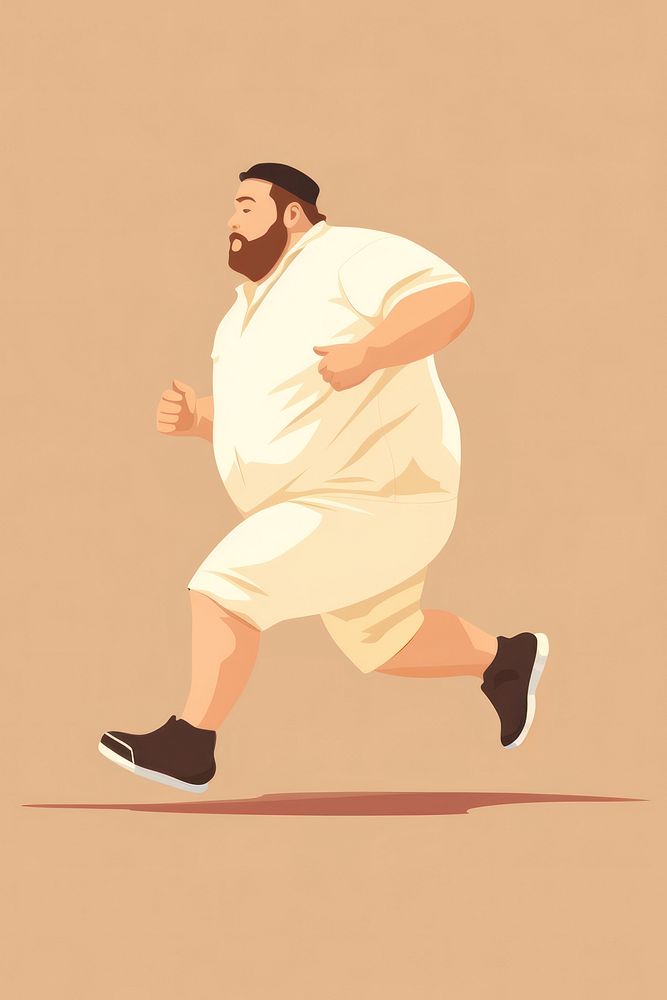 Chubby man running adult exercising activity. AI generated Image by rawpixel.