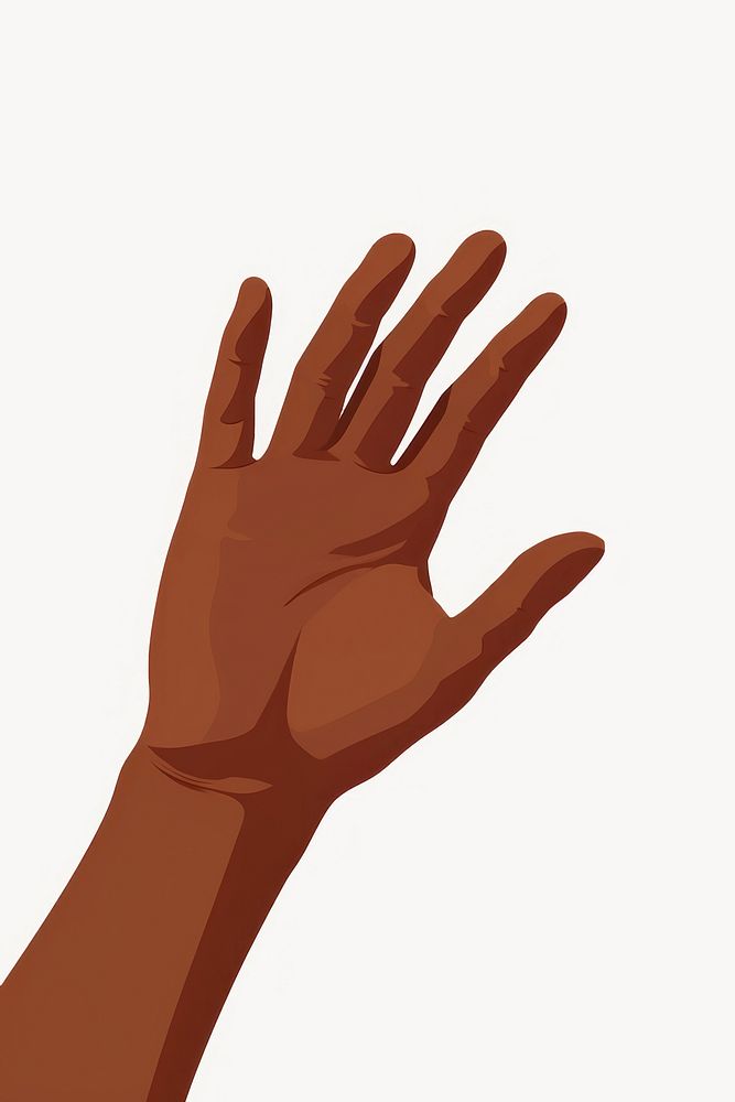Brown skin hand finger cartoon sketch. AI generated Image by rawpixel.
