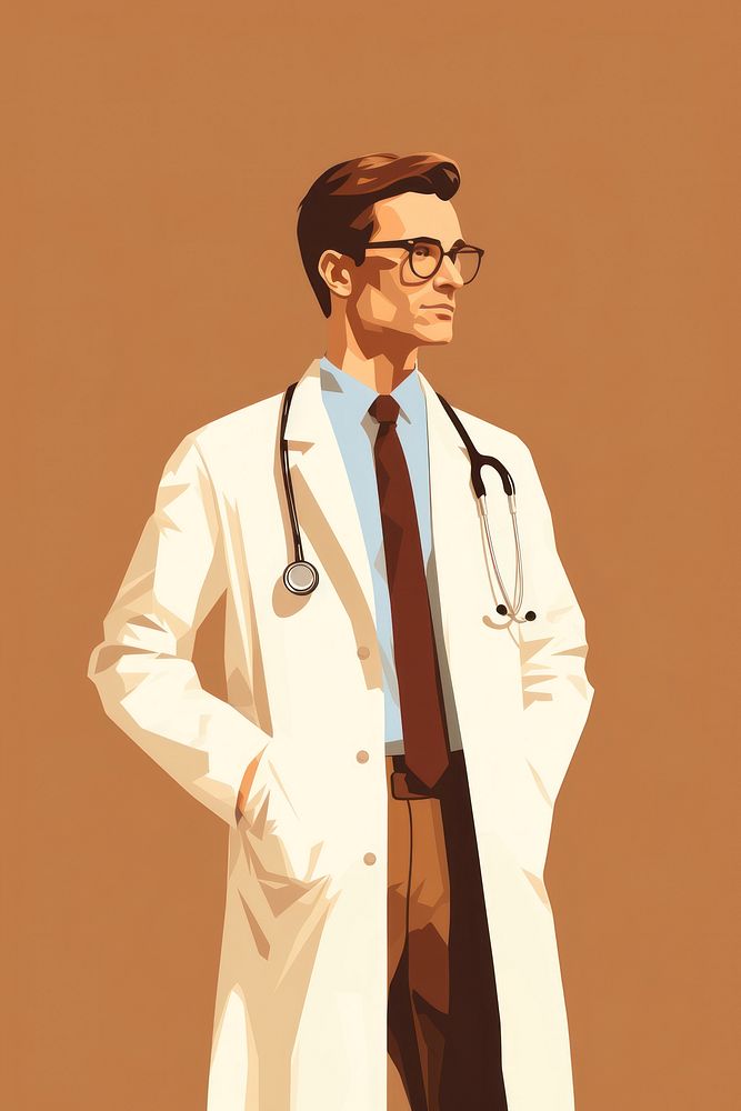 Doctor glasses adult stethoscope. AI generated Image by rawpixel.