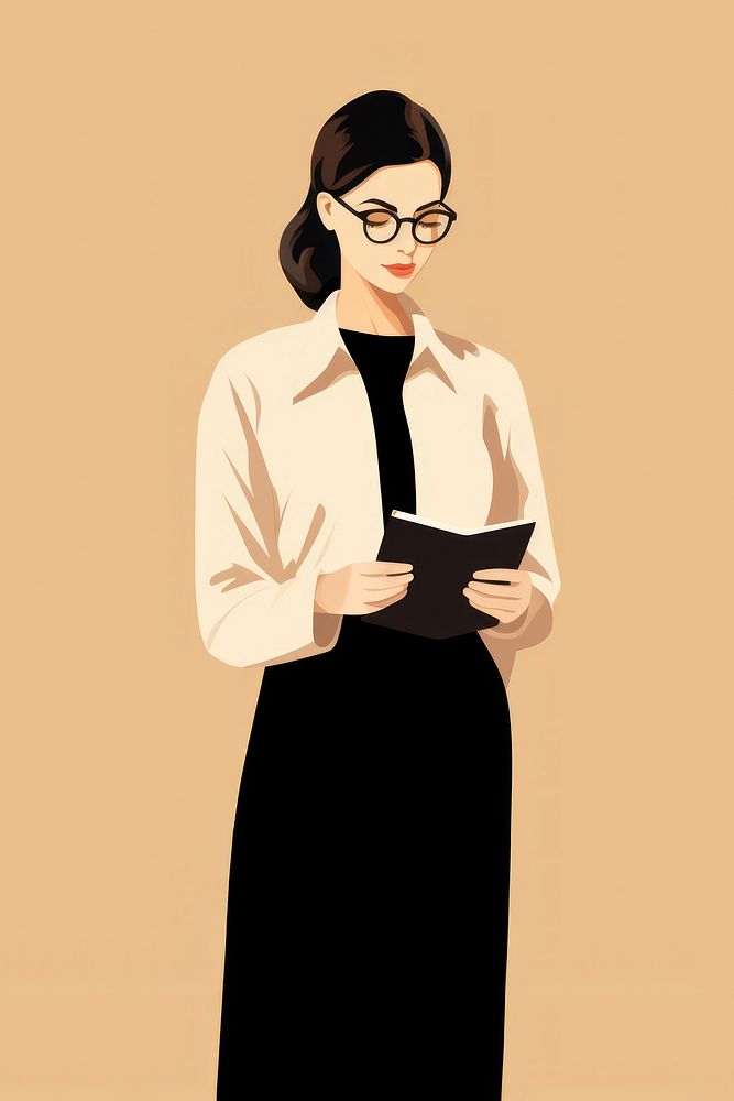 A female librarian glasses holding reading. AI generated Image by rawpixel.