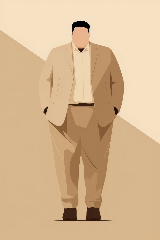 Asian Chubby man adult suit standing. AI generated Image by rawpixel.