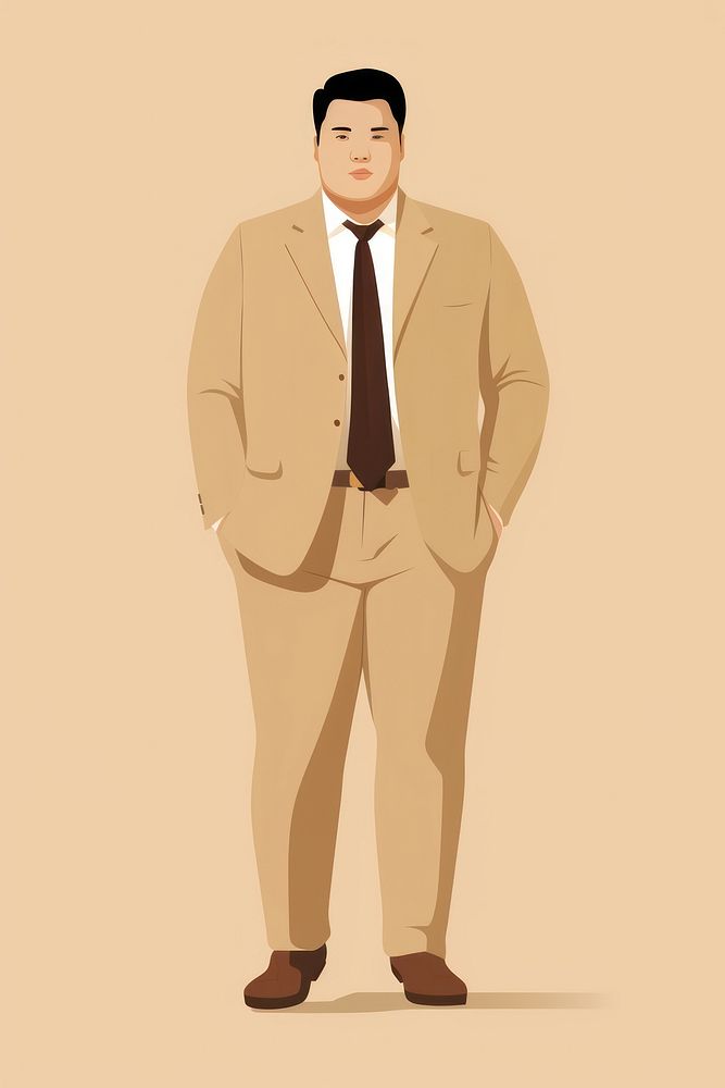 Asian Chubby man adult suit accessories. AI generated Image by rawpixel.