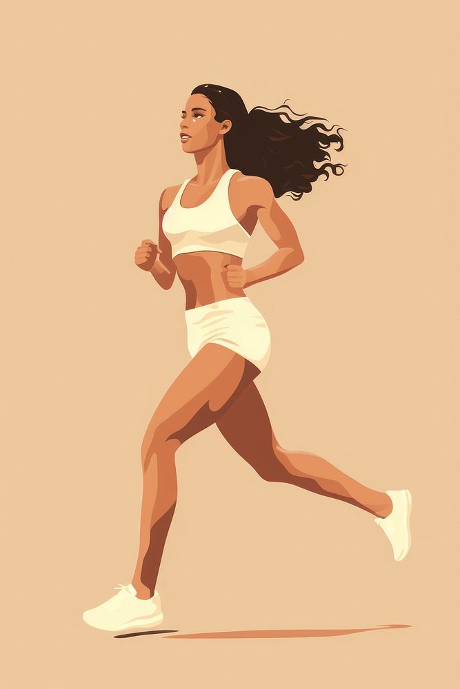 Woman running footwear jogging adult. AI generated Image by rawpixel.
