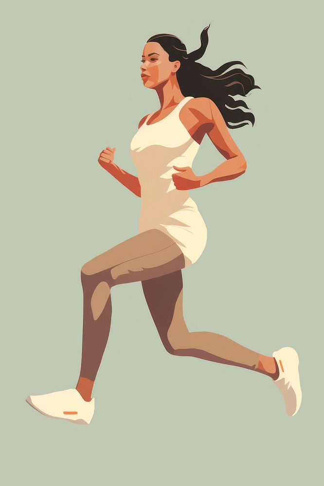 Woman running jogging determination competition. AI generated Image by rawpixel.