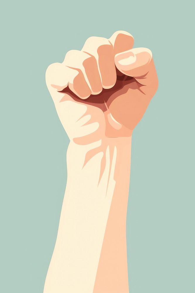 White woman hand pink fist finger. AI generated Image by rawpixel.