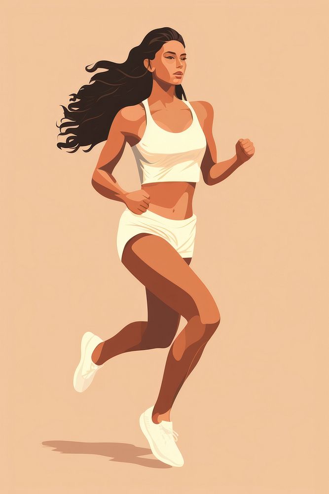Woman running footwear jogging adult. AI generated Image by rawpixel.