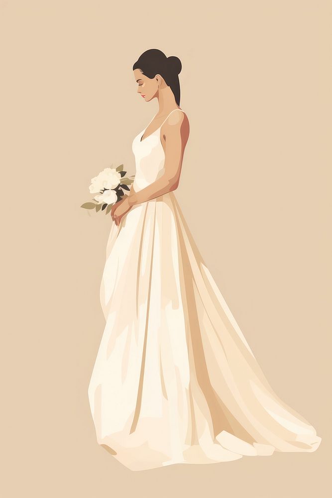 Wedding dress fashion flower. AI generated Image by rawpixel.