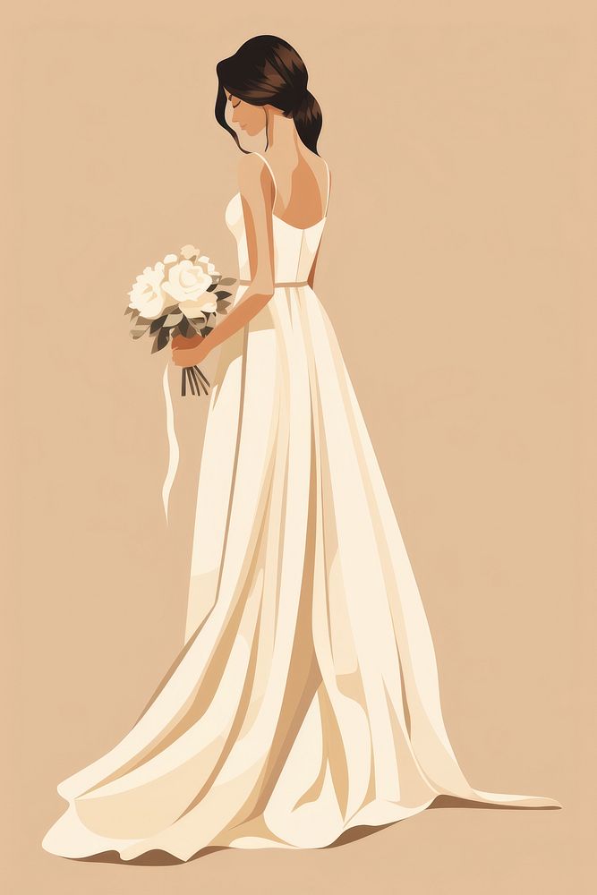 Wedding dress fashion flower. AI generated Image by rawpixel.