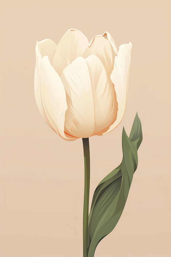 White tulip flower plant inflorescence. AI generated Image by rawpixel.