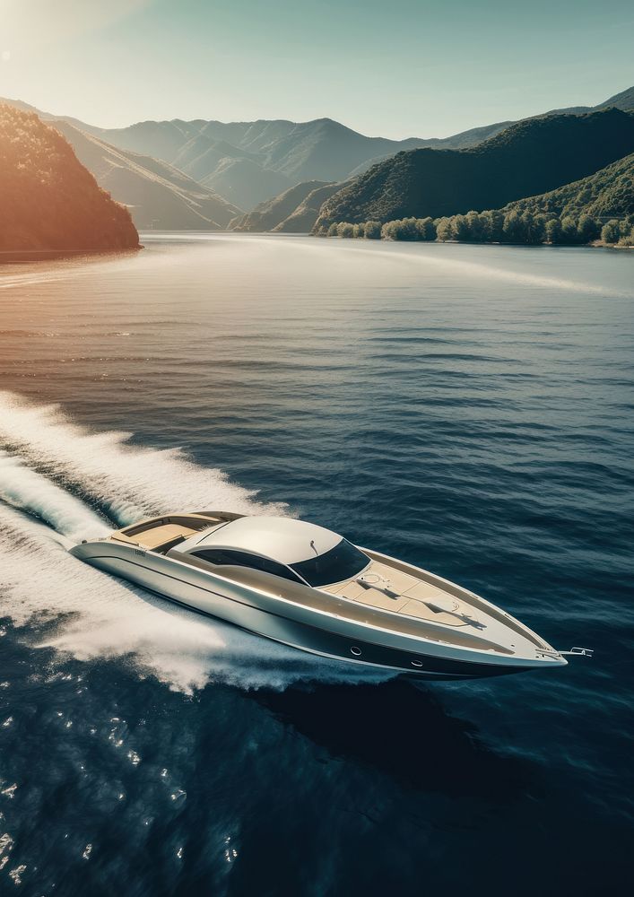 Speed boat vehicle boating yacht. AI generated Image by rawpixel.