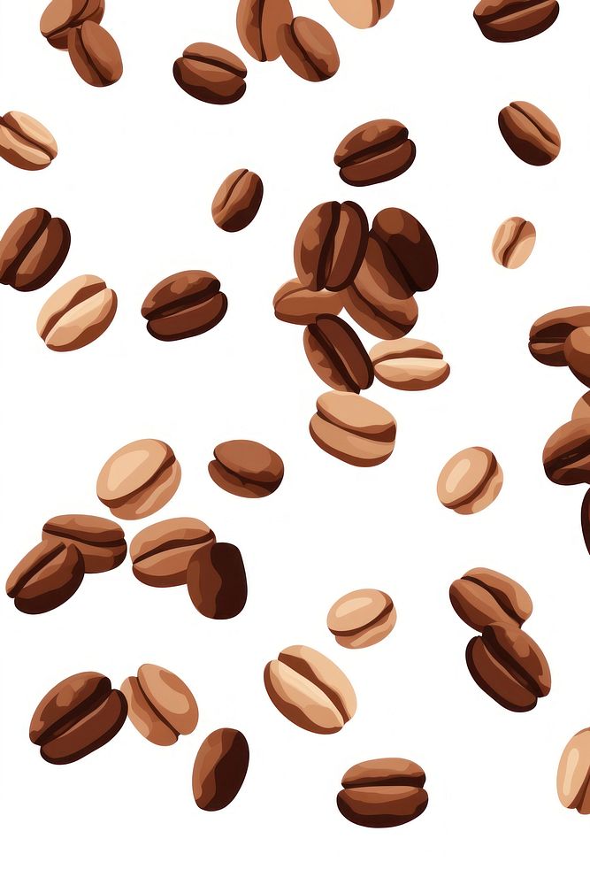 Falling coffee beans backgrounds pill white background. AI generated Image by rawpixel.